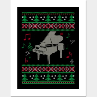 Piano Ugly Christmas Sweater Gifts For Music Lover Posters and Art